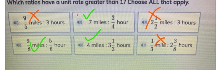 Which ratios have a unit rate greater than 1? Choose ALL that apply-example-1