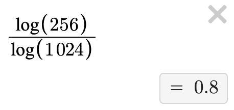 What is the value of log 256/ log 1024-example-1