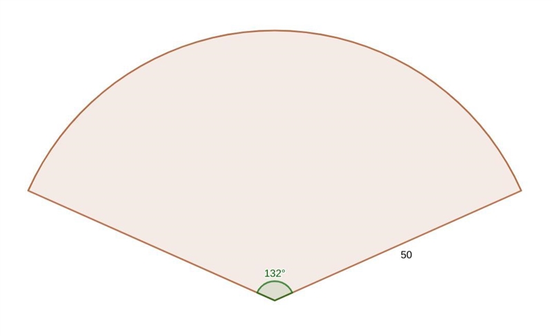 A garden has the shape of a circular sector such that its straight sides measure 50 feet-example-1