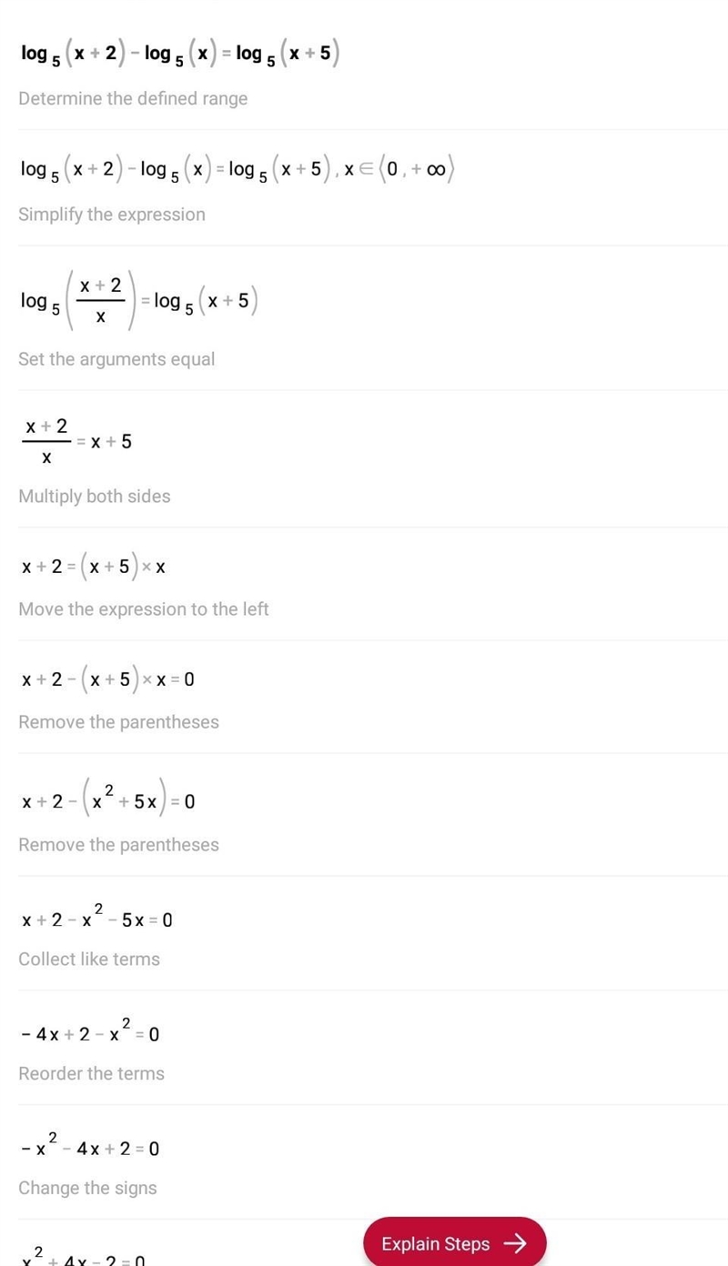 Solve the logarithmic equation algebraically ?-example-1