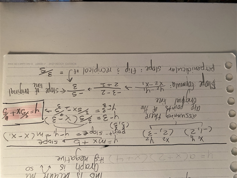 What is the equation of the line perpendicular to line l that passes through point-example-1