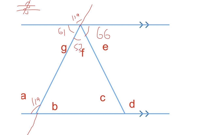 Find the measure of angle f given the information below.-example-1