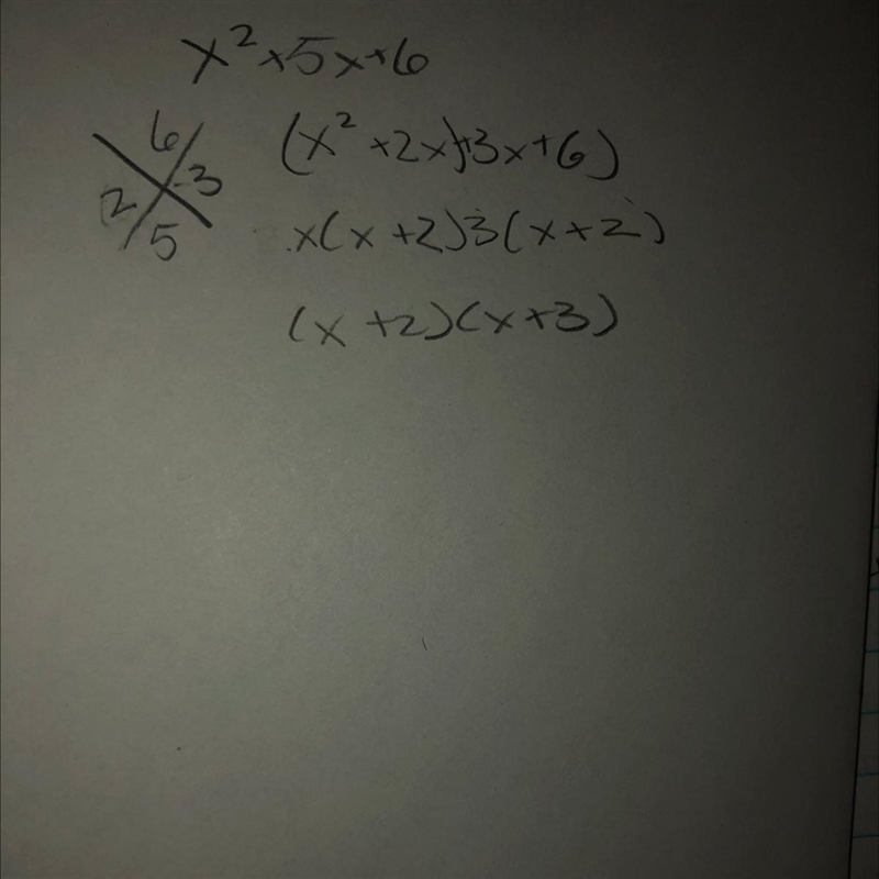 X² + 5x + 6 Factor each polynomial.-example-1