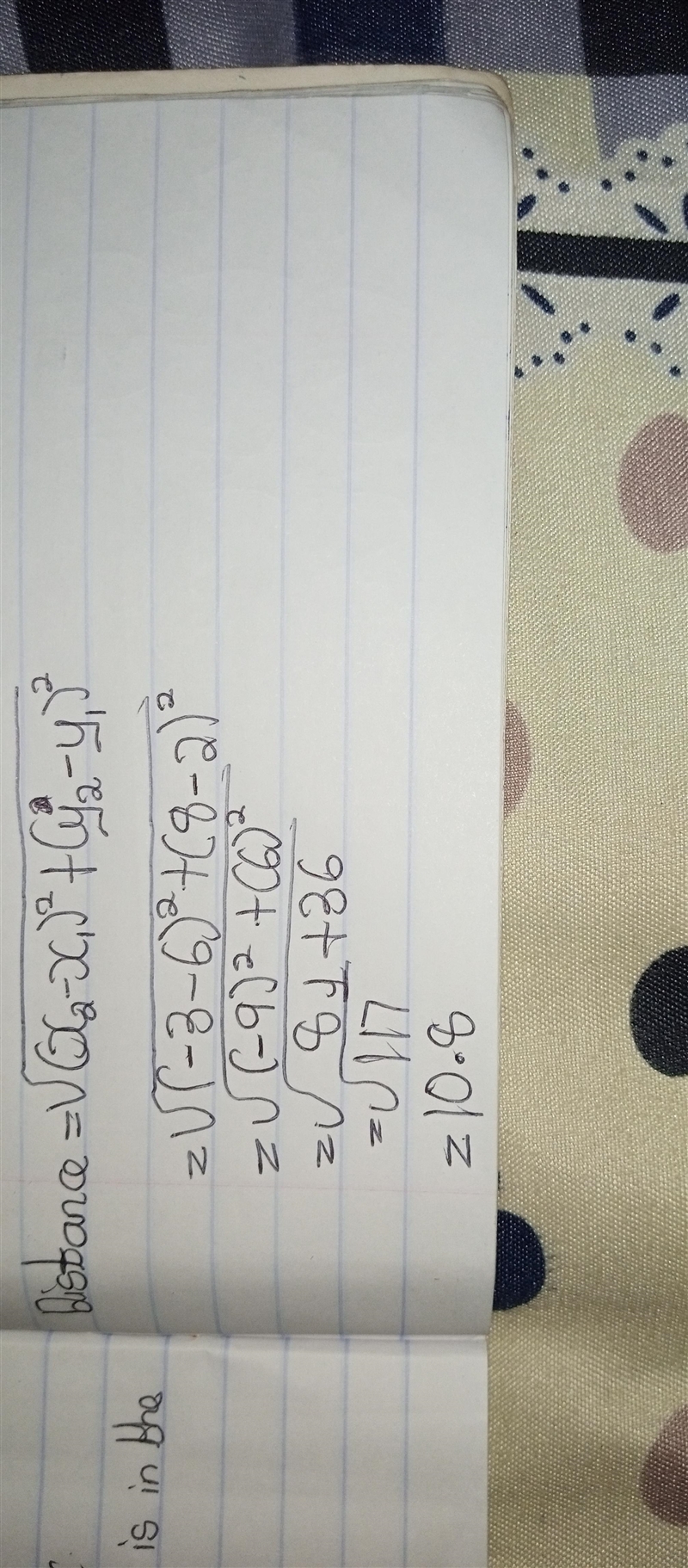 Find the distance between points p(6, 2) and q(-3, 8) to the nearest tenth.-example-1