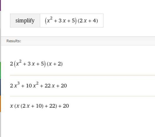 Which expression is equivalent to (x2 +3x +5) (2x + 4)?-example-1