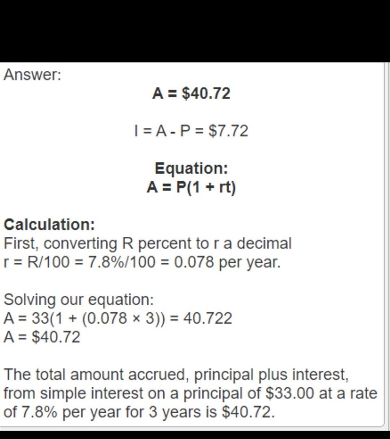 Jessie invests $33 in the stock market. Over the 3 years she has this invested she-example-1