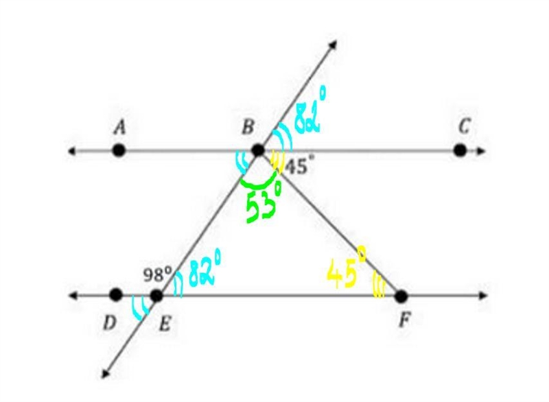 Please answer attached Parallel lines with Multiple transversals-example-1