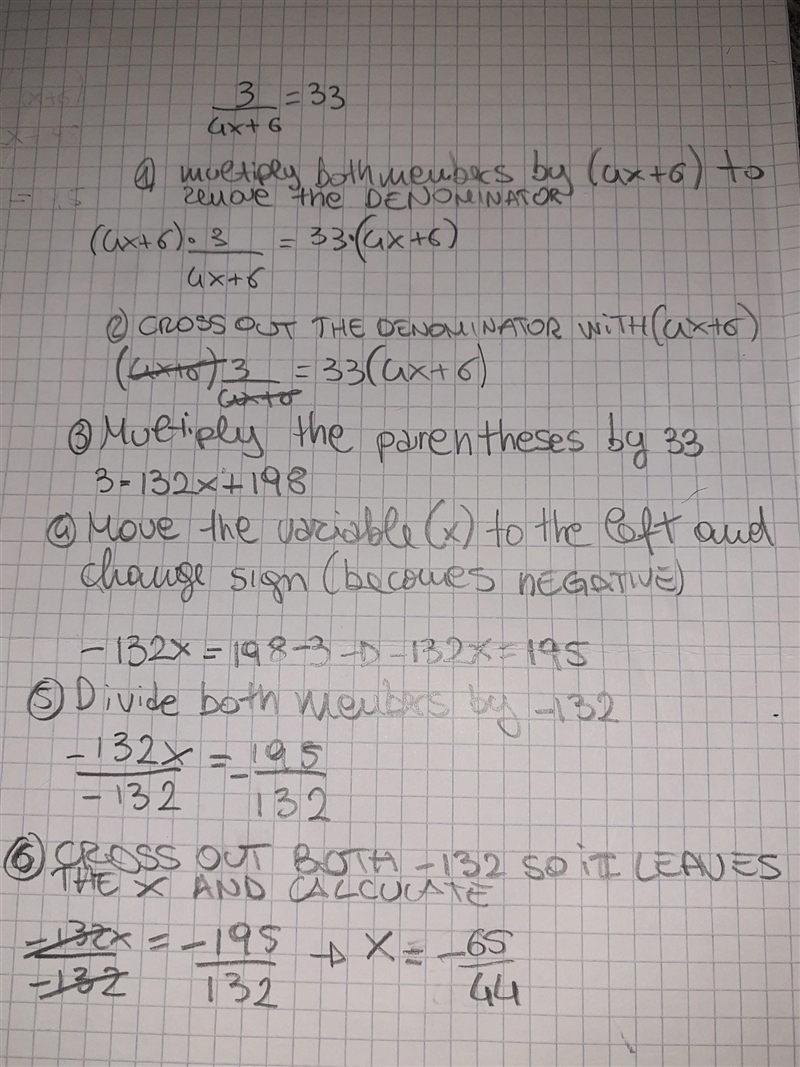 3 over 4x + 6 = 33 i need help really bad i dont understand it-example-1