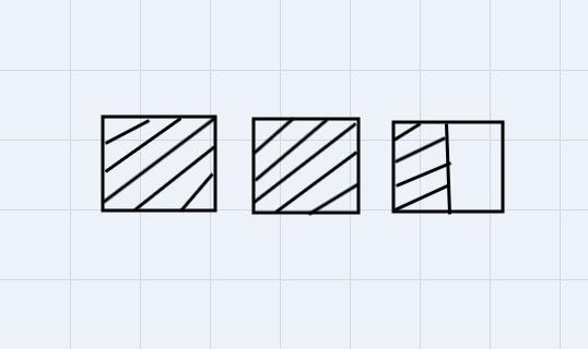 Complete the diagrams to represent each fractions. ( a) , ( c ) and (d).-example-3