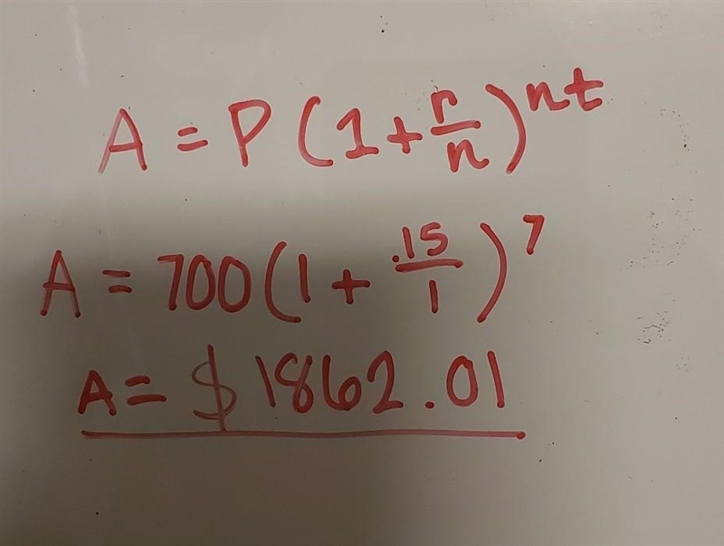 Rose puts $700.00 into an account to use for school expenses. The account earns 15% interest-example-1