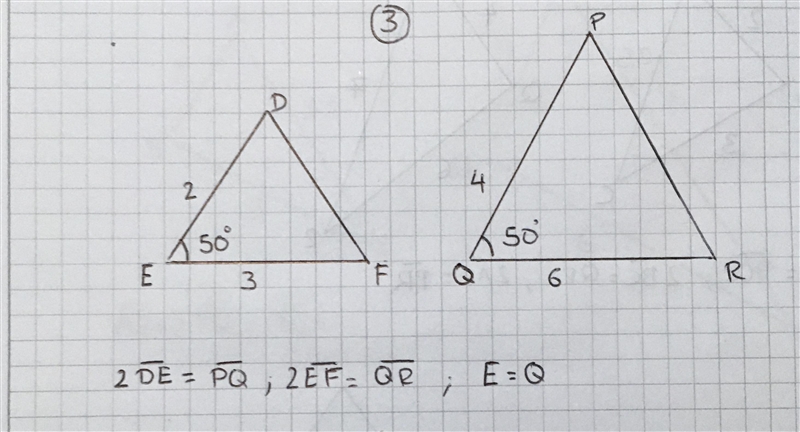 Tell if each pair of triangles are either 1. Similar By SSS similarity 2.Similar by-example-2