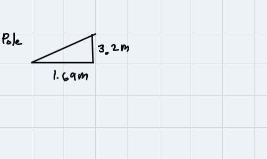 A pole that is 3.2 m tall casts a shadow that is 1.69 m long. At the same time, a-example-1