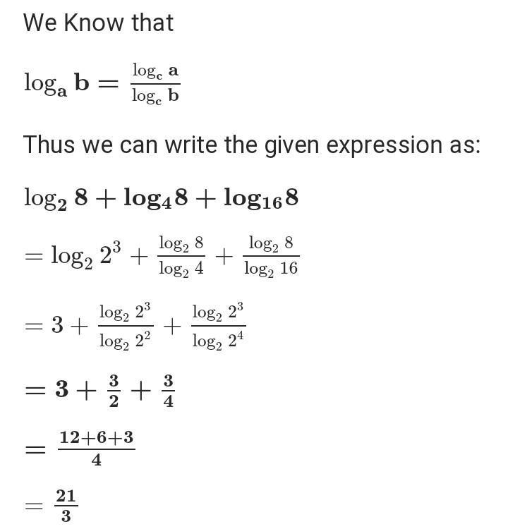 Log8 2 + 3log8 2 + 1/2log8 16 step by step pls-example-1