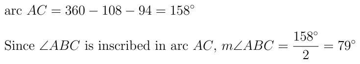 Find m ABC. A 94° D С B 108°-example-1