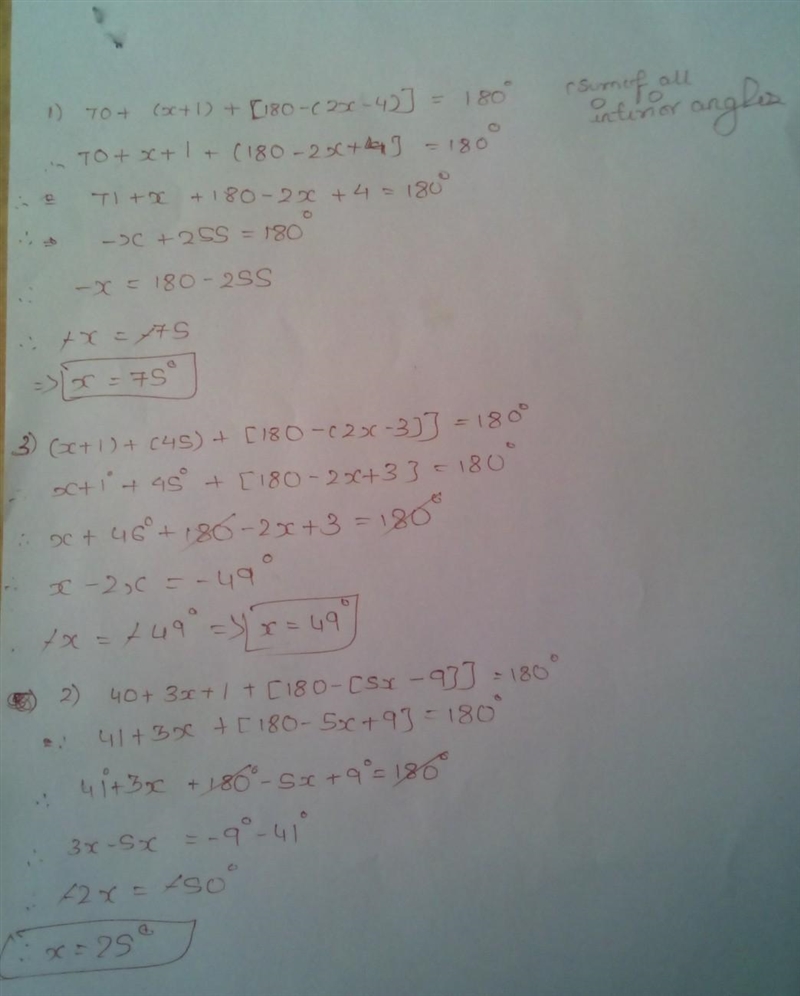 Find the missing exterior angles in triangle-example-1