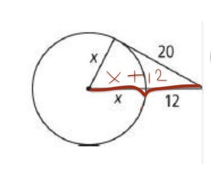 The lines that appear tangent are tangent. What is the value of x, to the nearest-example-1