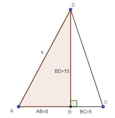 Triangle A C D is shown. A line is drawn from point D to point B on side A C to form-example-1