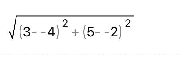 Using the distance formula, what is the distance of C (-4, -2) and D (3, 5)? 15 45 9.8 22-example-1