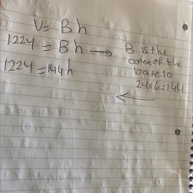 The volume of a prism is 1,224 cubic units. The width is 24 units and the length is-example-1