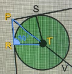 Find the measure of angle PRT. Select one: A. 45° B. 90° C. 120° D. 180°-example-1