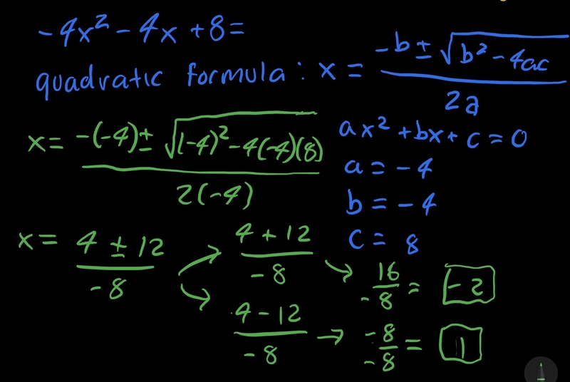 I chose x=3 , x=-4 which was wrong the correct answer is x=1 , x=-2 can someone please-example-1