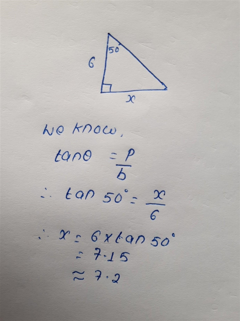 Find the value of x 50° 6 X Not drawn to scale-example-1