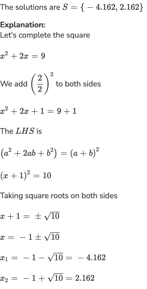 Solve x^2-2x+1=9 by completing the square-example-1