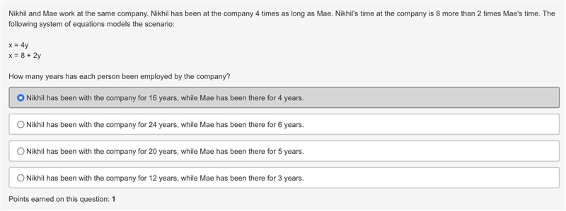 Nikhil and Mae work at the same company. Nikhil has been at the company 4 times as-example-1