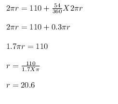 26. The length of ABC is 110 ft. What is the radius of circle D? Round to the nearest-example-1