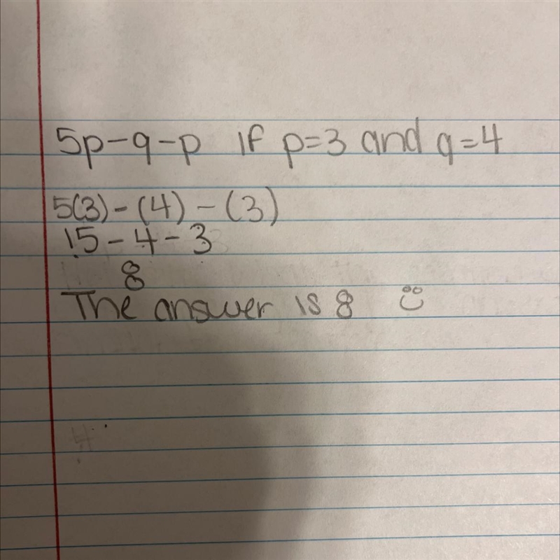 5p − q − p; use p = 3, and q = 4-example-1