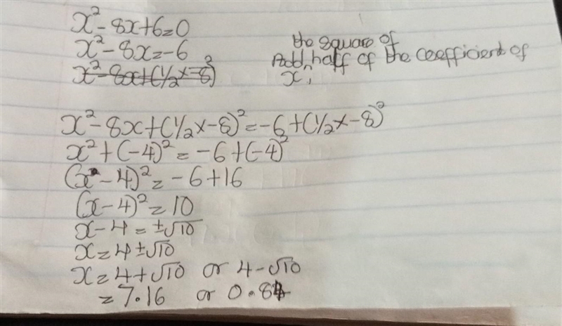 Use the method of completing the square to determine the exact values of x for the-example-1