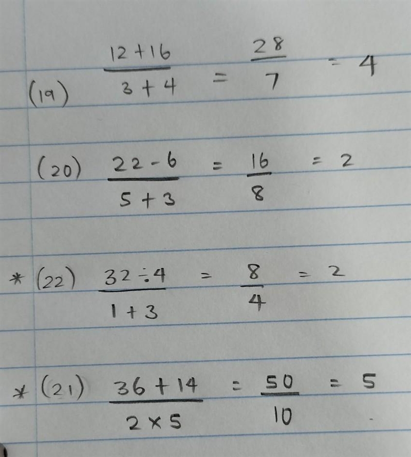 19. the sum of twelve and sixteen divided by the sum of three and four 20.the difference-example-1