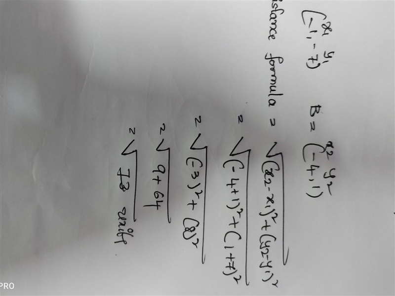 Distance the points Q(-1,-7) and H(-4,1) in coordinate plane-example-1