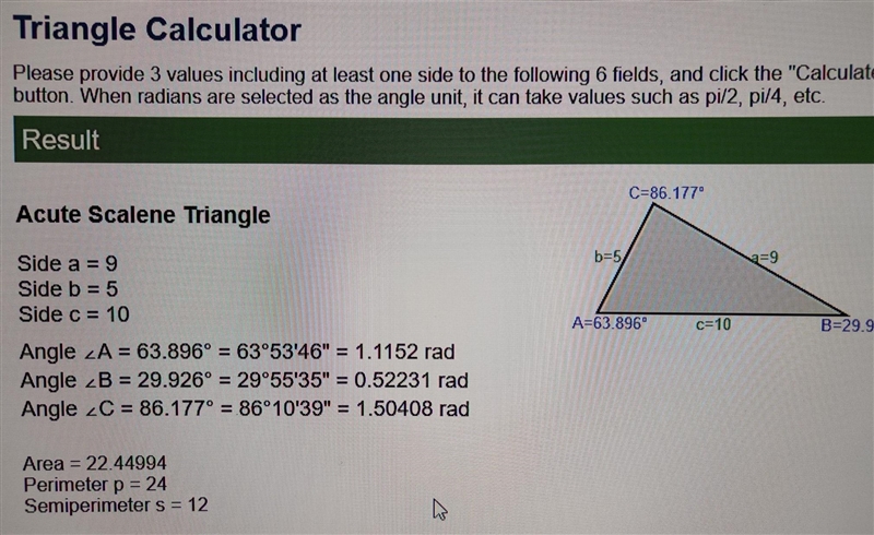 What type of triangle is defined by the following set of side lengths 10, 9, 5 Question-example-1