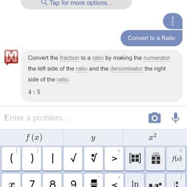 18. How else can the ratio 4/5 be written? A..2 OB. 4:5 C.5/4 D. 5:4 Mark for review-example-1