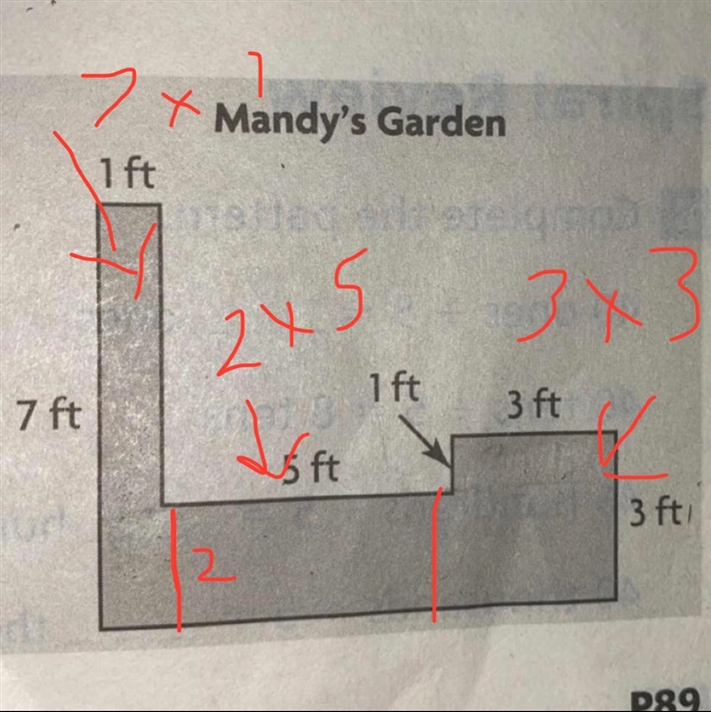 The diagram shows the layout of Mandy’s garden. The garden is the shape of combined-example-1