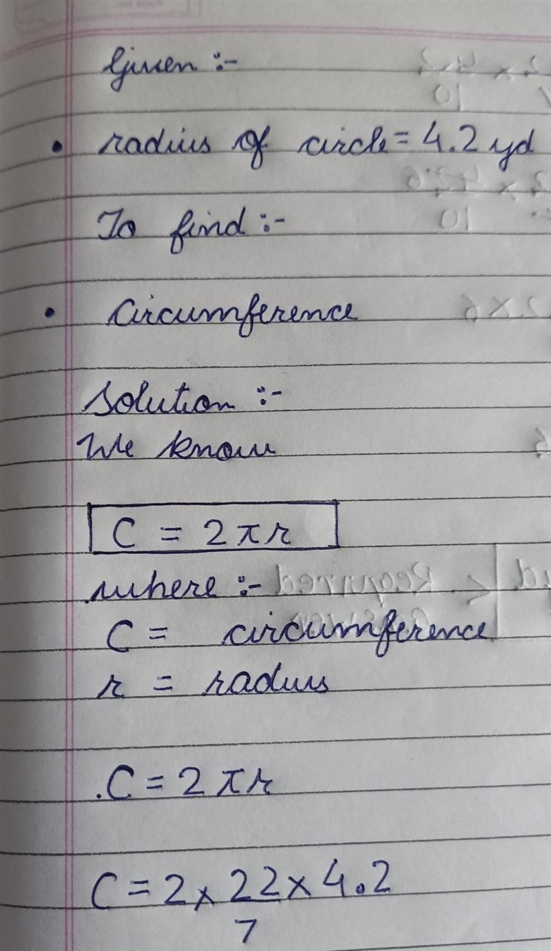 Find the circumference of the circle. You must show all work to get full credit. Don-example-1