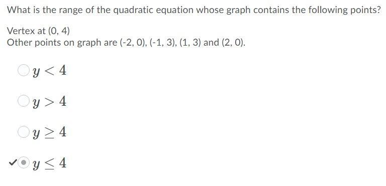 Help!!!! Me Please Its A Math Question ! What is the range of the quadratic equation-example-1