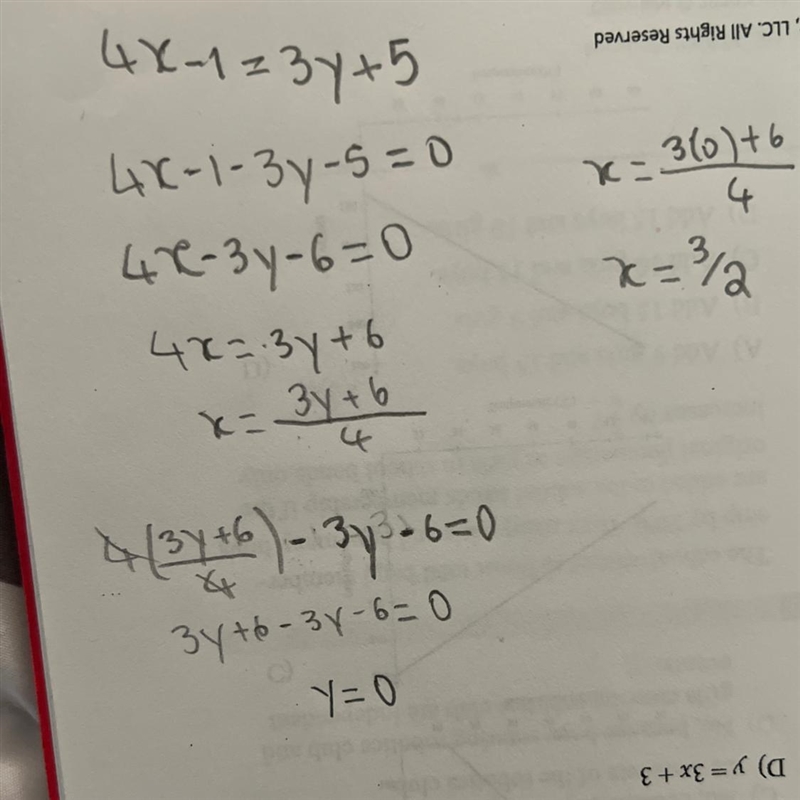 Solutions to 2-variable equations 4x-1=3y+5​-example-1