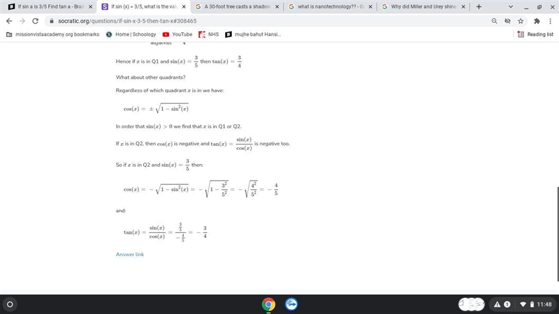 If sin a is 3/5 Find tan a-example-2