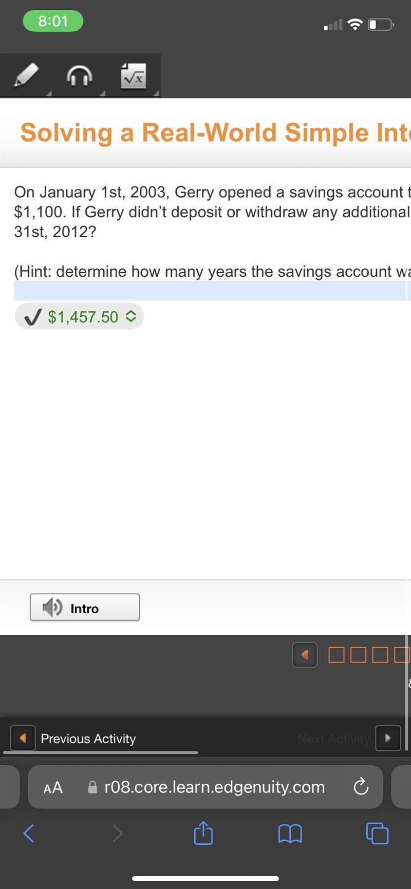 On January 1st, 2003, Gerry opened a savings account that paid 3. 25% annual interest-example-1