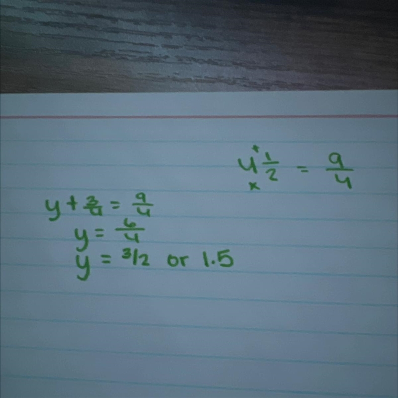 When you solve an equation involving a mixed number, such as y + 3/4 = 4 1/2, what-example-1