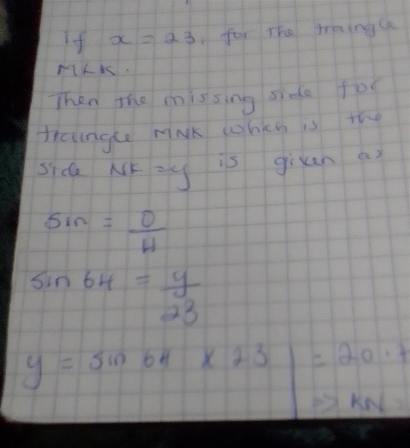 Use SOH CAH TOA to find the length of KN-example-2