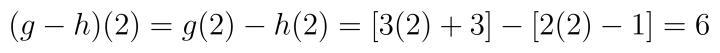 G(t) = 3t+3 h(t) = 2t - 1 Fing (g - h) (2)-example-1