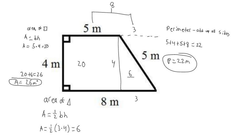 Find the area. You must show all work to get full credit. Don't forget to label your-example-1