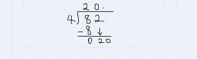 Find the quotient of 82 and 4-example-4