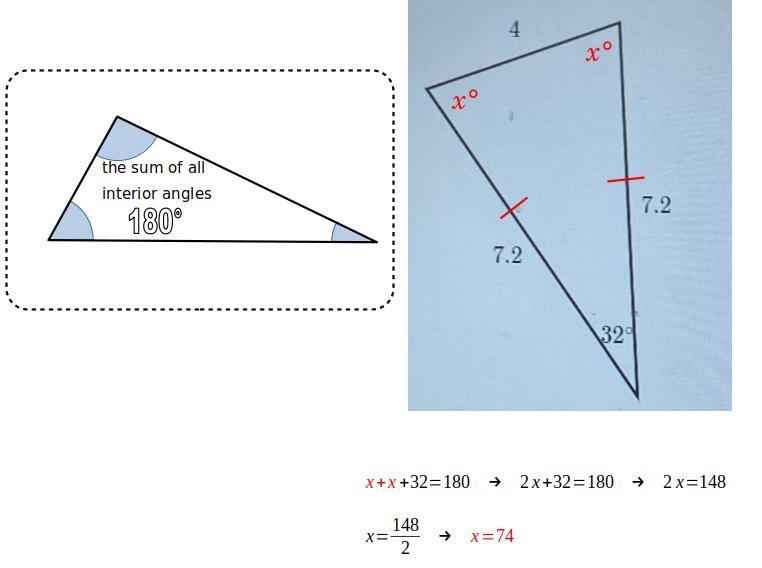 Answer pleaseeeee Find the value of x in the triangle shown below.-example-1