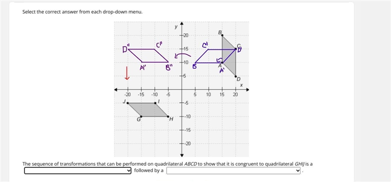 Can I get some help on this please?Options 1: reflection accross the y-axis, 90 degree-example-1