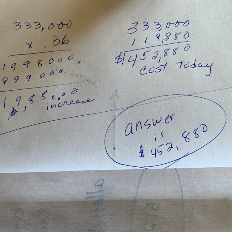 (a) A house costs 36% more today than when it was built. If the cost of the house-example-1