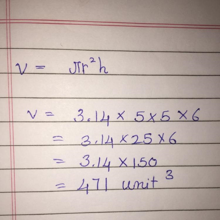 Find the volume of the cylinder.-example-1